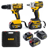Акумуляторний набір DeWalt 48V Шуруповерт DCD707N та Безщітковий Гайковерт DCF893F універсальний набір для професійних робіт